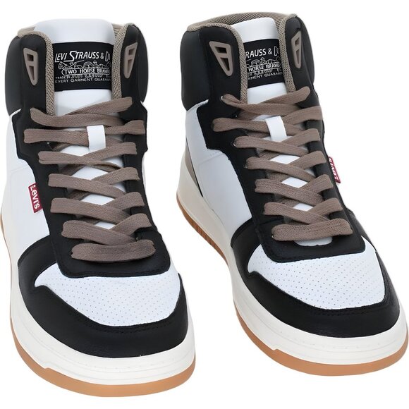 Levi's Drive High Top Sneaker White Black Casual Streetwear Men's US 8M - Picture 1 of 6